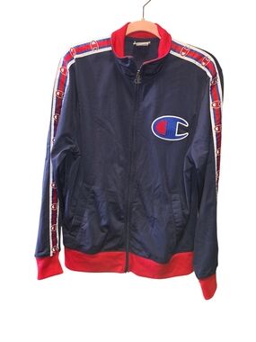 Champion Navy Track Jacket with Red Trim